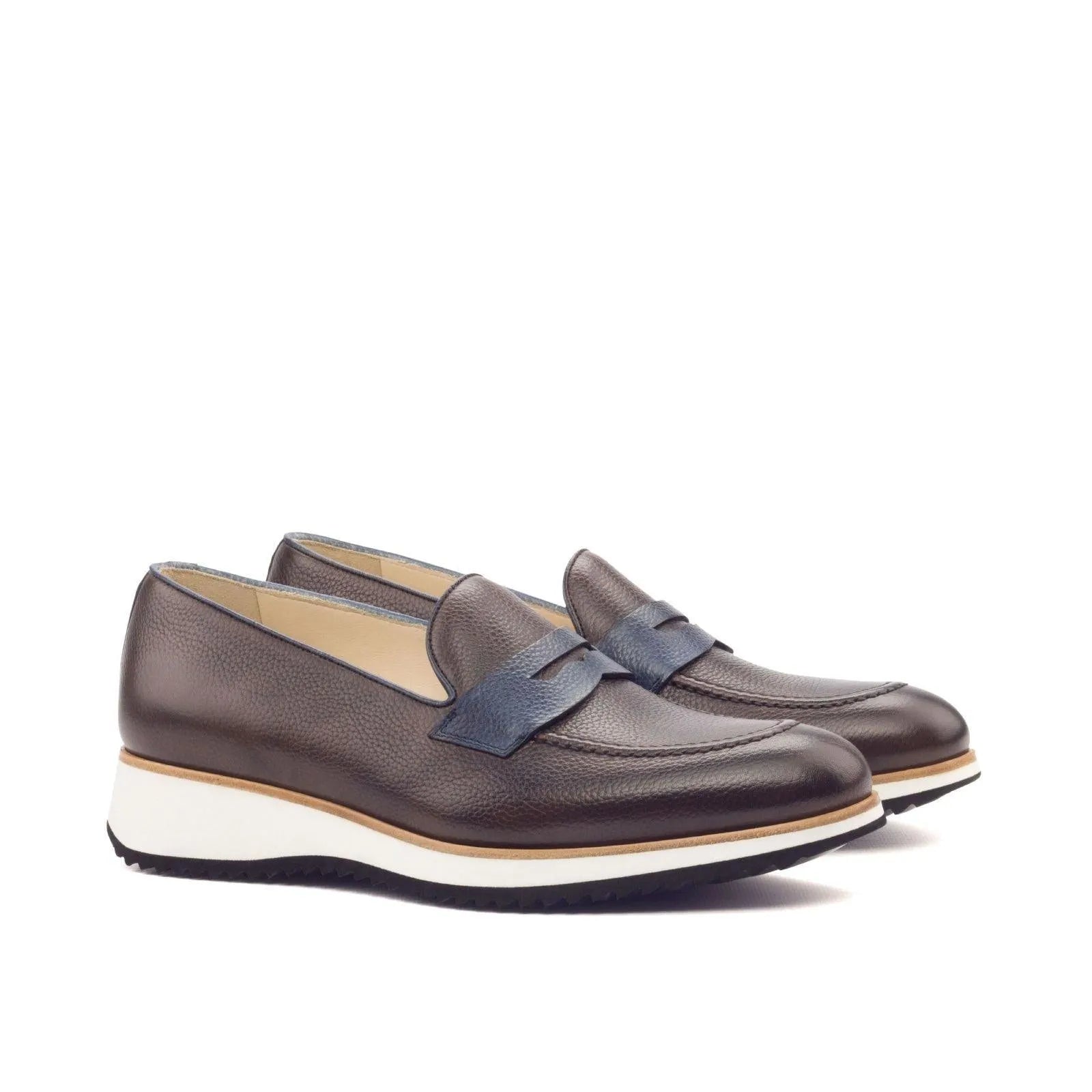 Timyo loafers II brown leather penny style with rounded toe