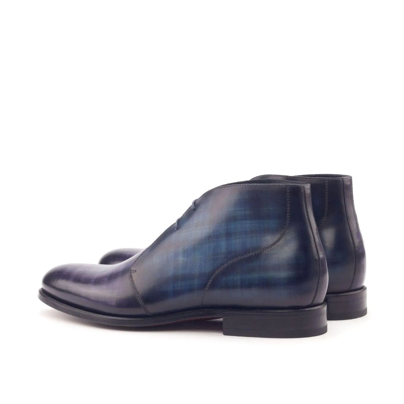 Pair of blue leather Toka Patina Chukkas II boots