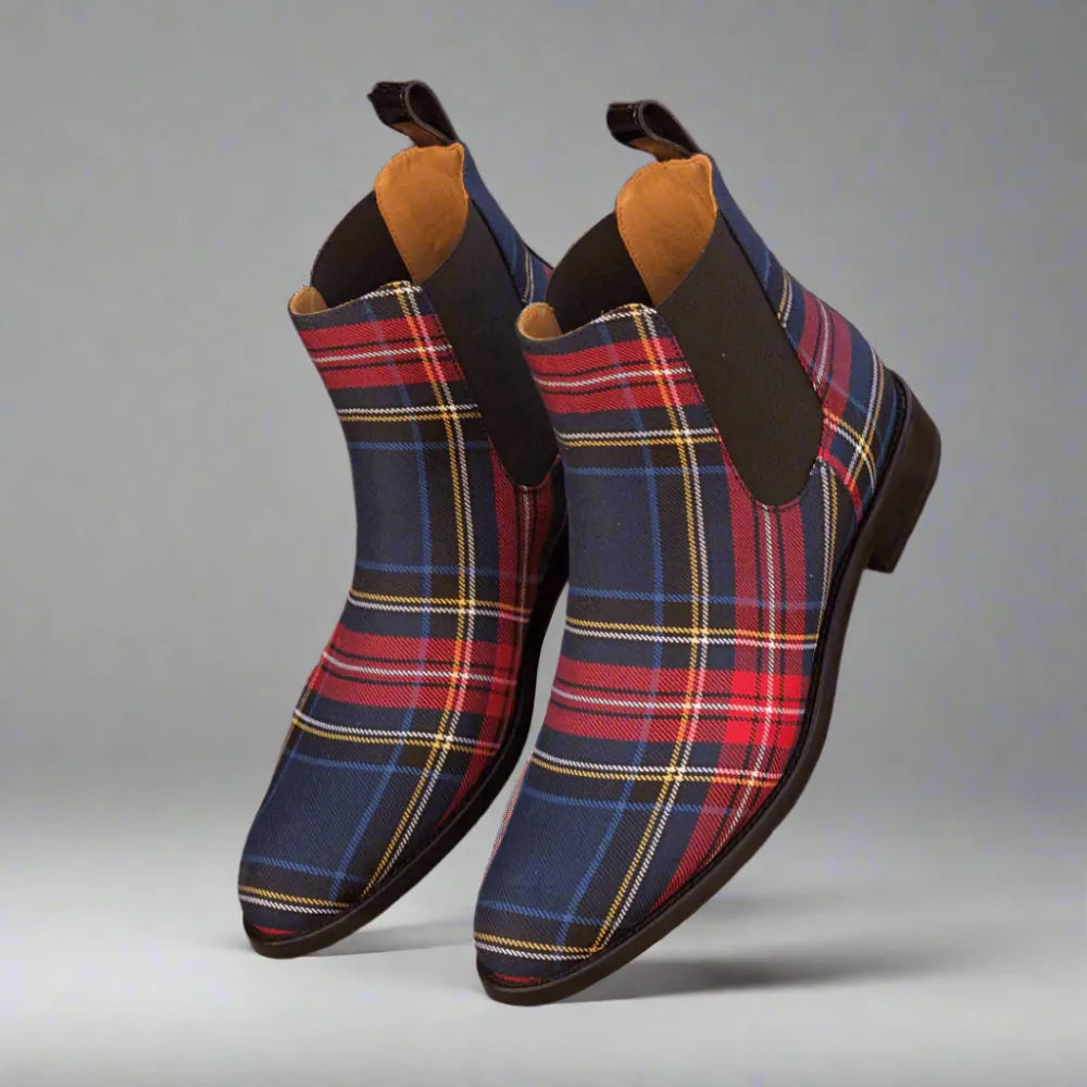 Tommy Windowpane Chelsea Boot - Men Dress Boots