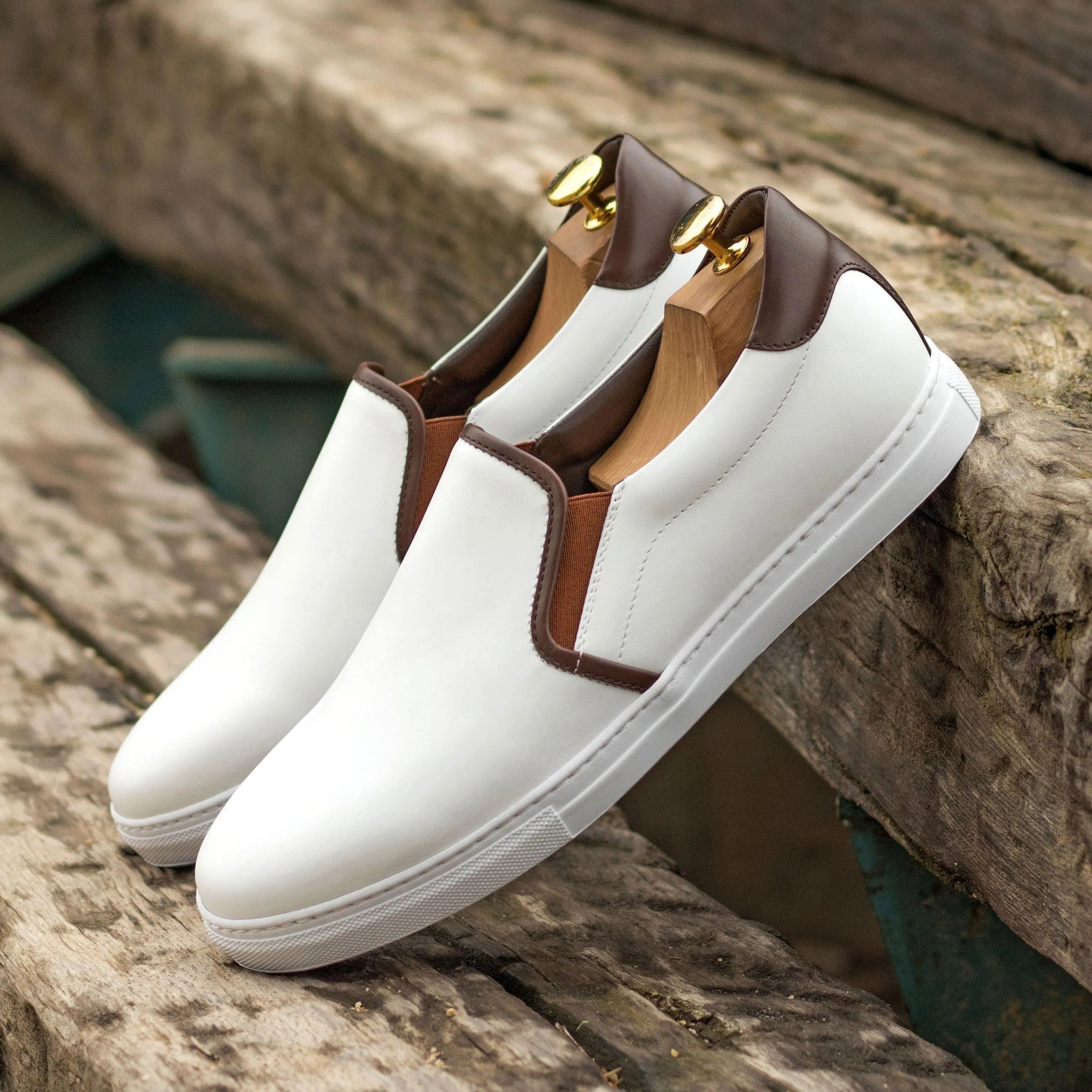 White Tuesday Slip box calf luxury bespoke slip-on sneakers for men