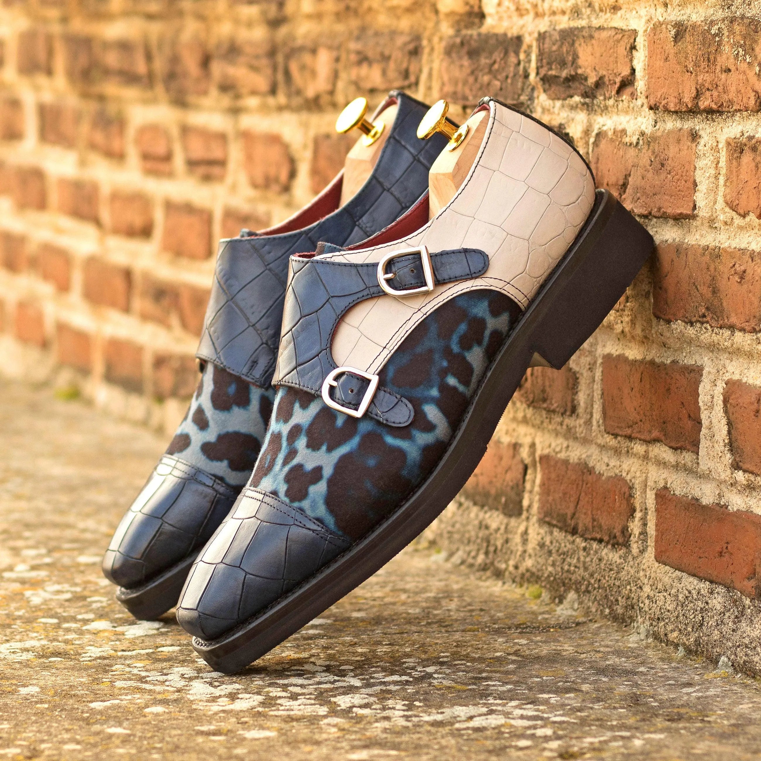 Tuin Double Monk II two-tone leather double monk shoes