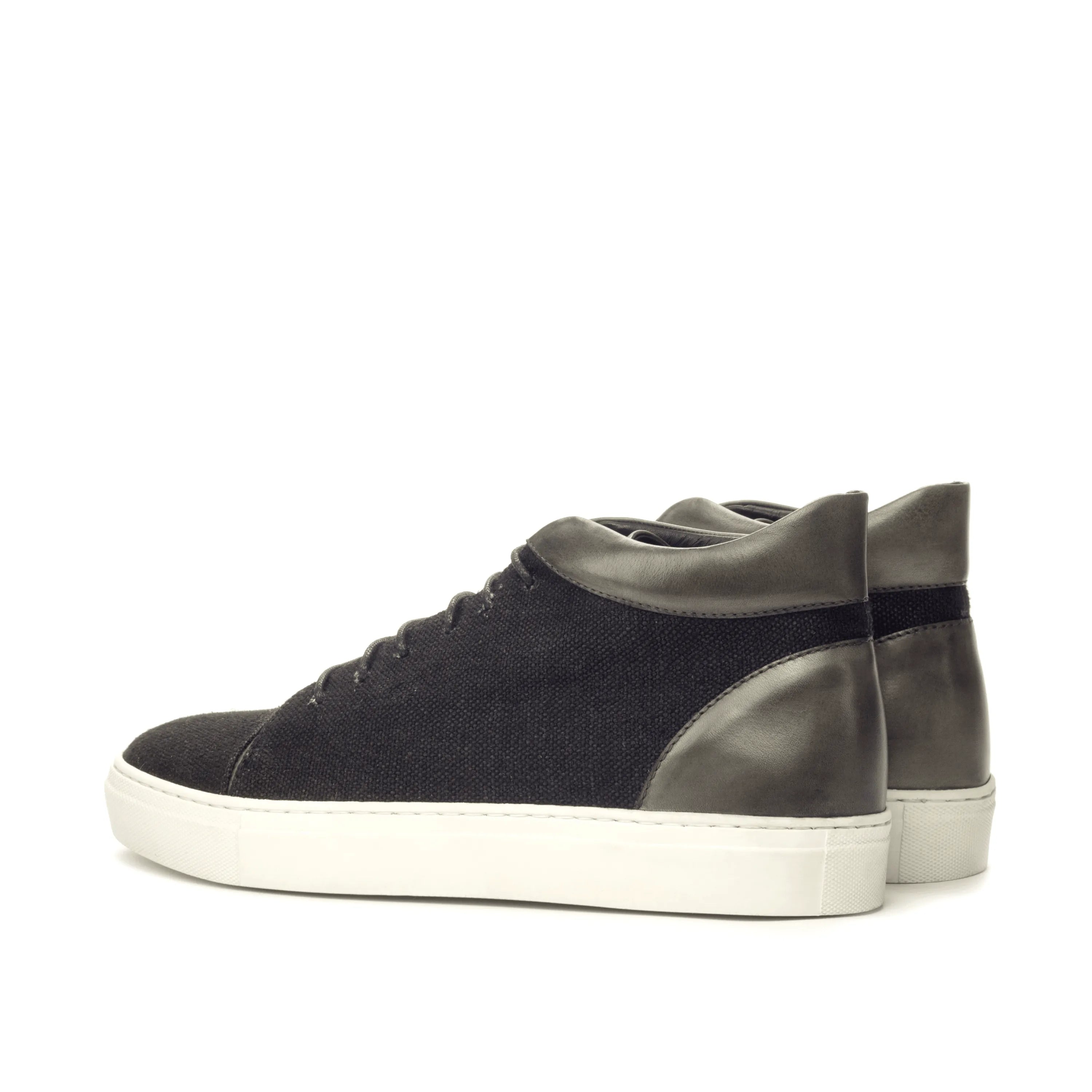 Vega high black and gray high-top luxury bespoke shoes for men