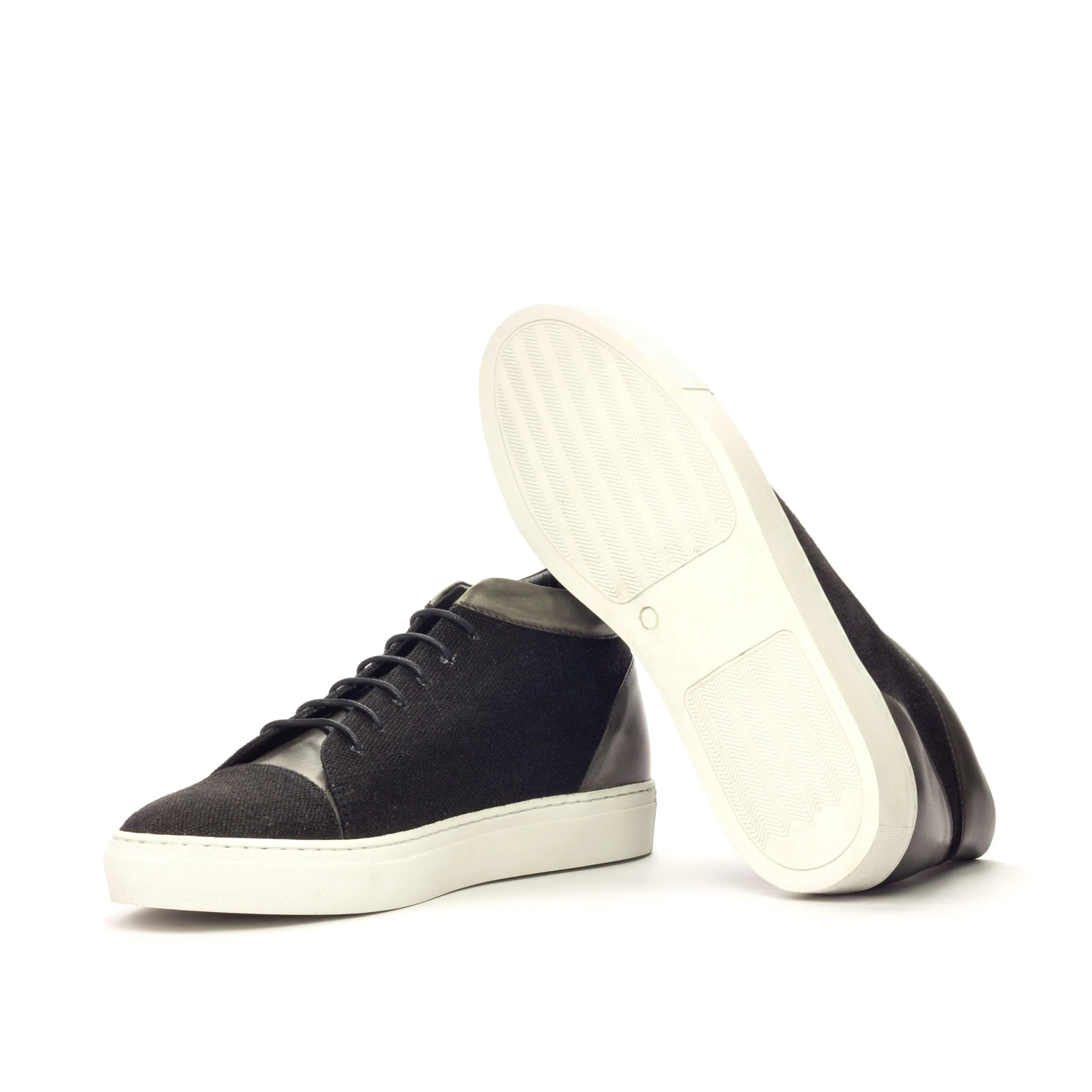 Vega high two-tone leather high top sneakers for men