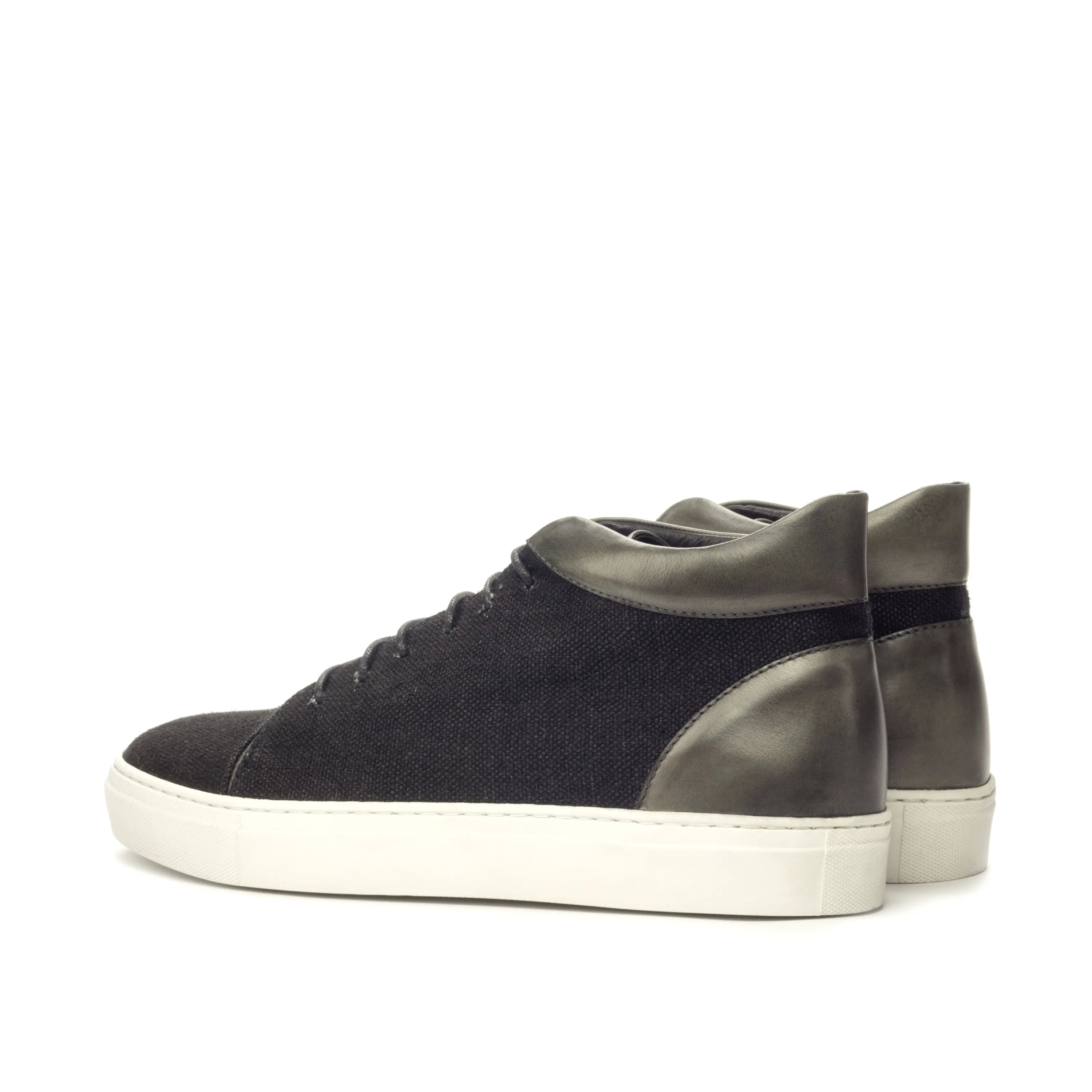 Vega high black and gray high-top luxury bespoke shoes for men