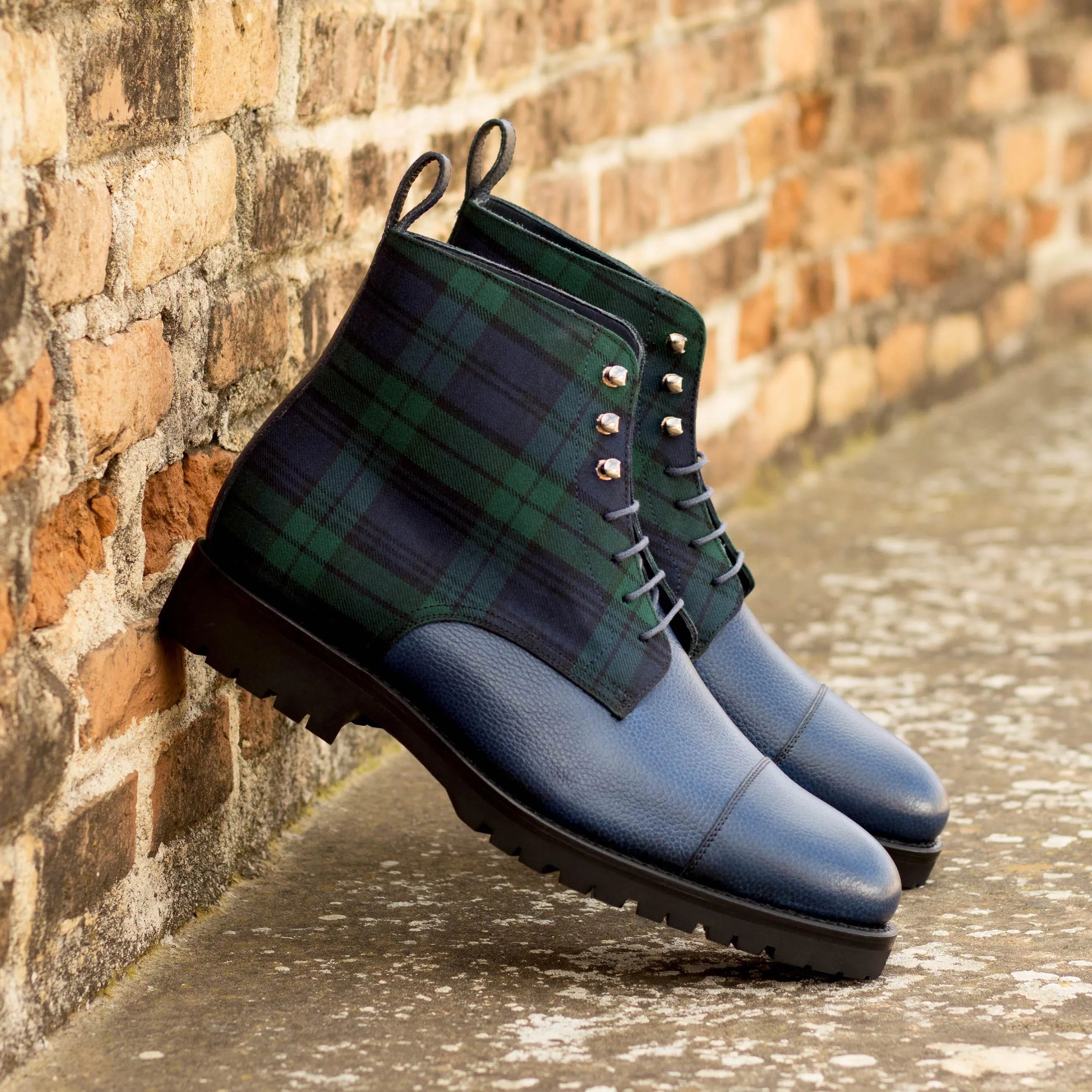 Blue plaid Willy Jumper Boots II ankle boots