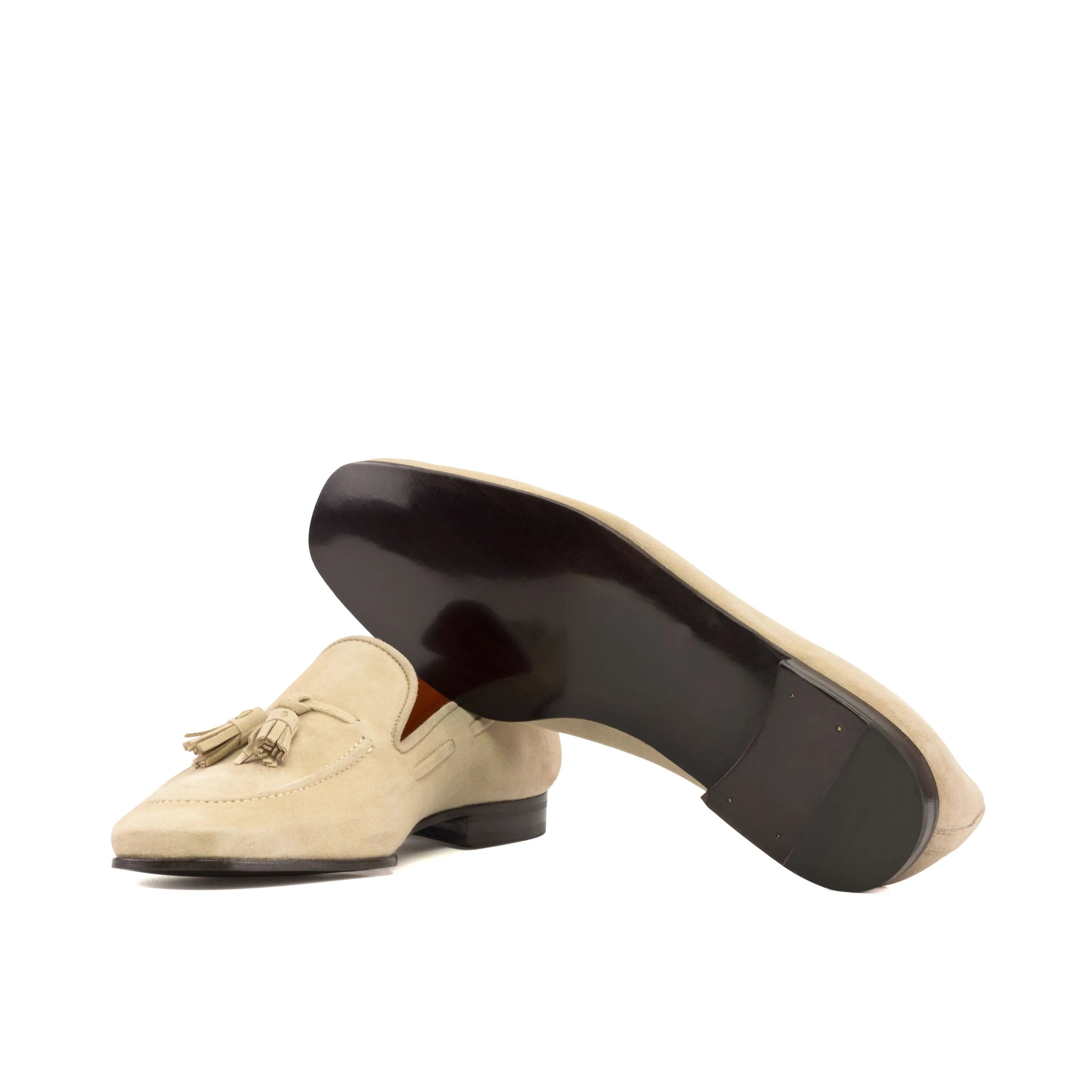 Xavier Drake slipon II beige suede tassel loafers
