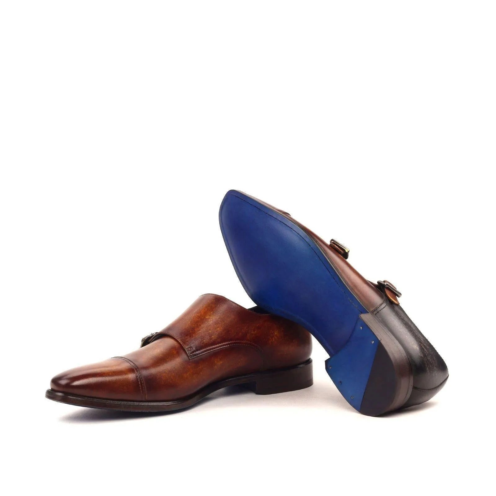 Brown leather XO Double Monk Patina II double monk shoes