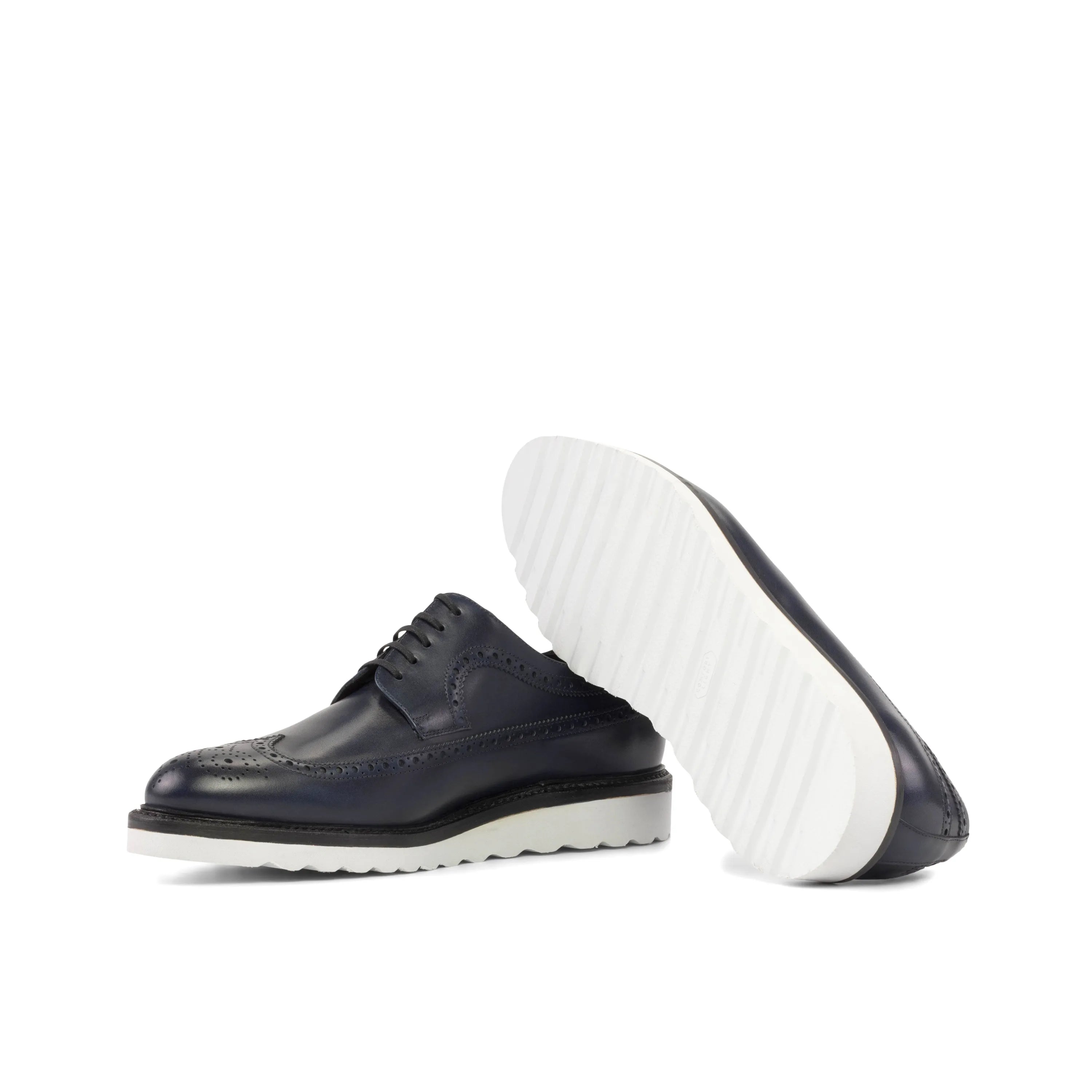 Blue leather Z9 longwing blucher shoes, wingtip blucher style